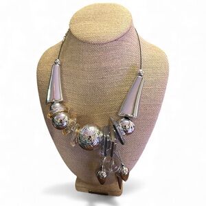 Vintage Traci Lynn Silver Statement Necklace